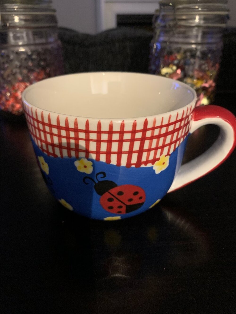 Whimsical "Ladybugs & Flowers" Mug